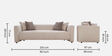Bucharest Fabric 3 Seater Sofa In Beige Colour