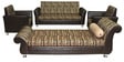 Eartigo Sofa Set (3 + 1 + 1) with Diwan in Brown Colour