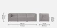 Bufa Velvet 3 Seater Sofa In Light Grey Colour