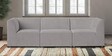 Bufa Velvet 3 Seater Sofa In Light Grey Colour