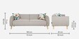 Buffalo Fabric 3 Seater Sofa in Beige Colour