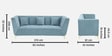 Butterfly 3 Seater Sofa In Sky Grey Color