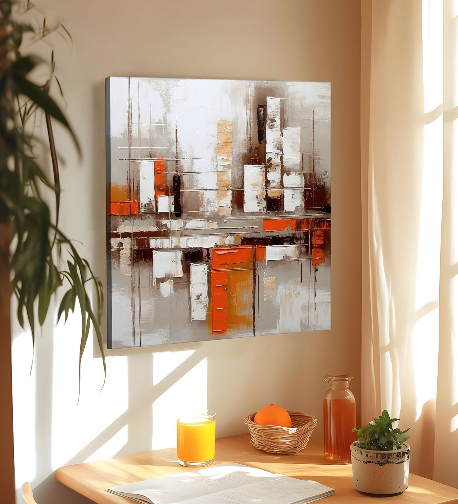 (1Pc) Multicolor Canvas Stretched Abstract  Wall Art