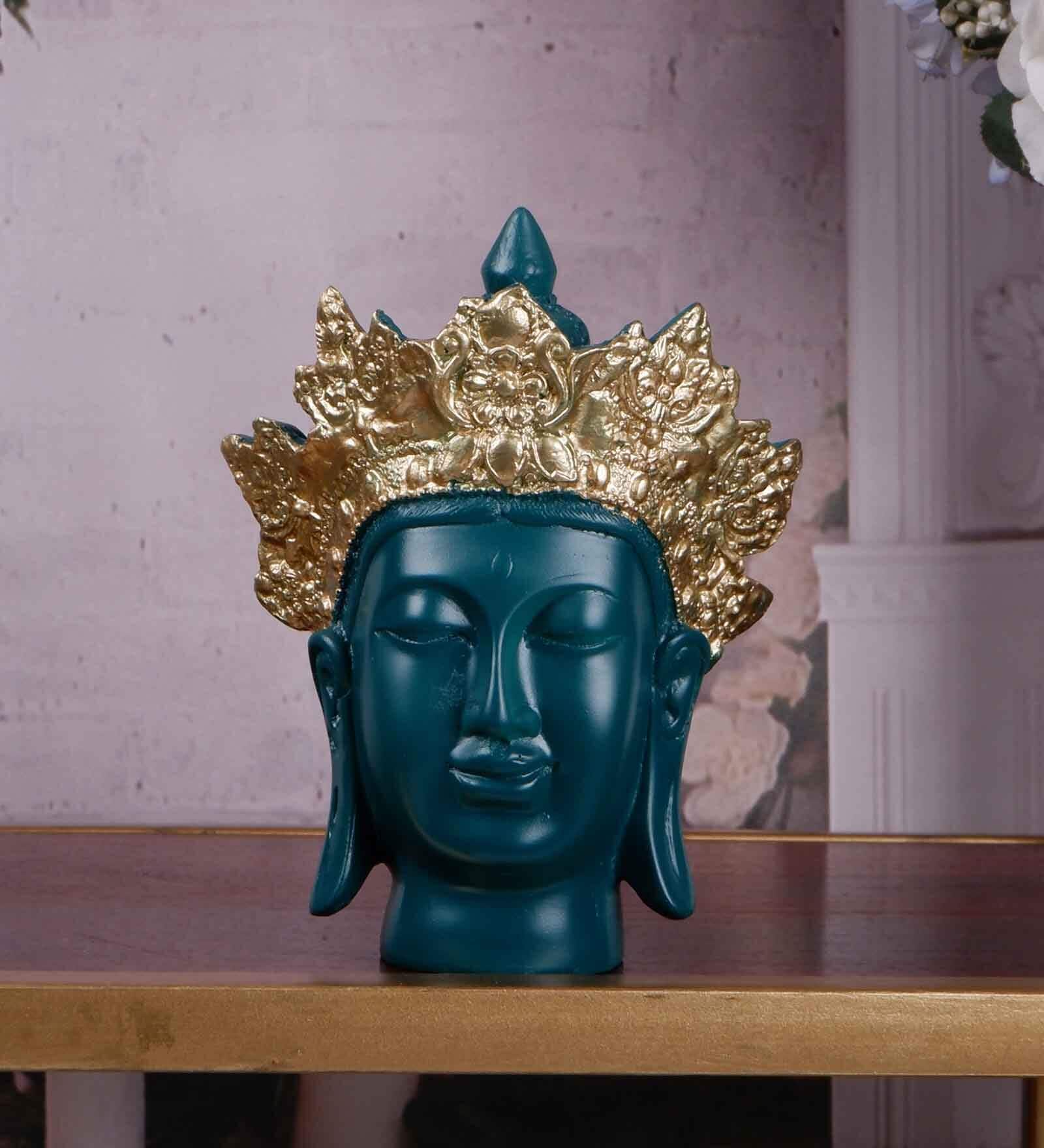Buddha Green Polyresin Idol