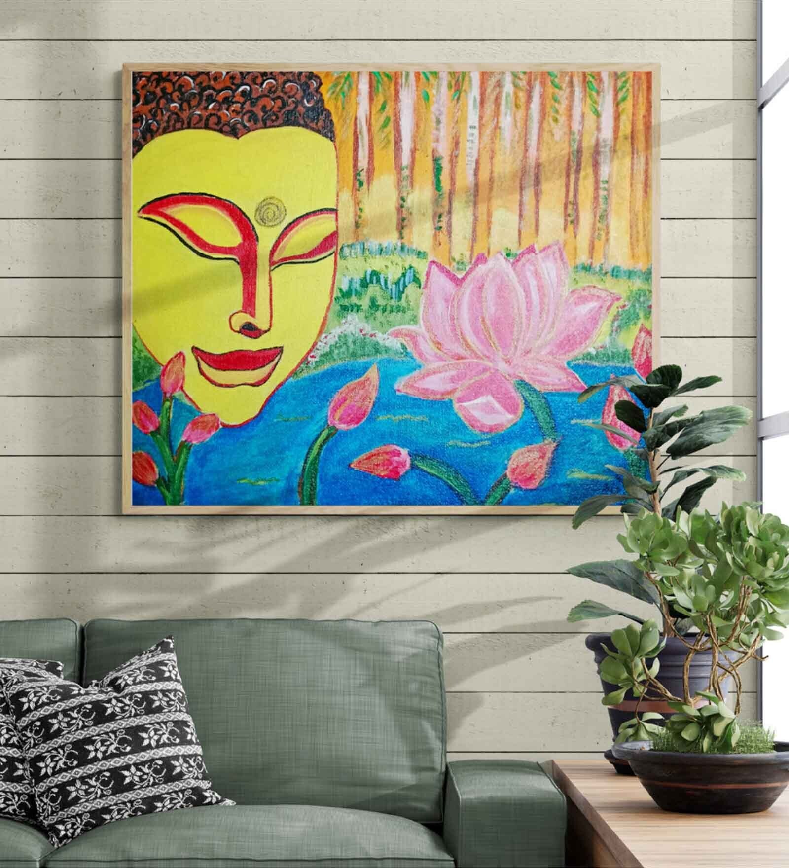Buddha Handmade Acrylic Paint On Canvas Unframed