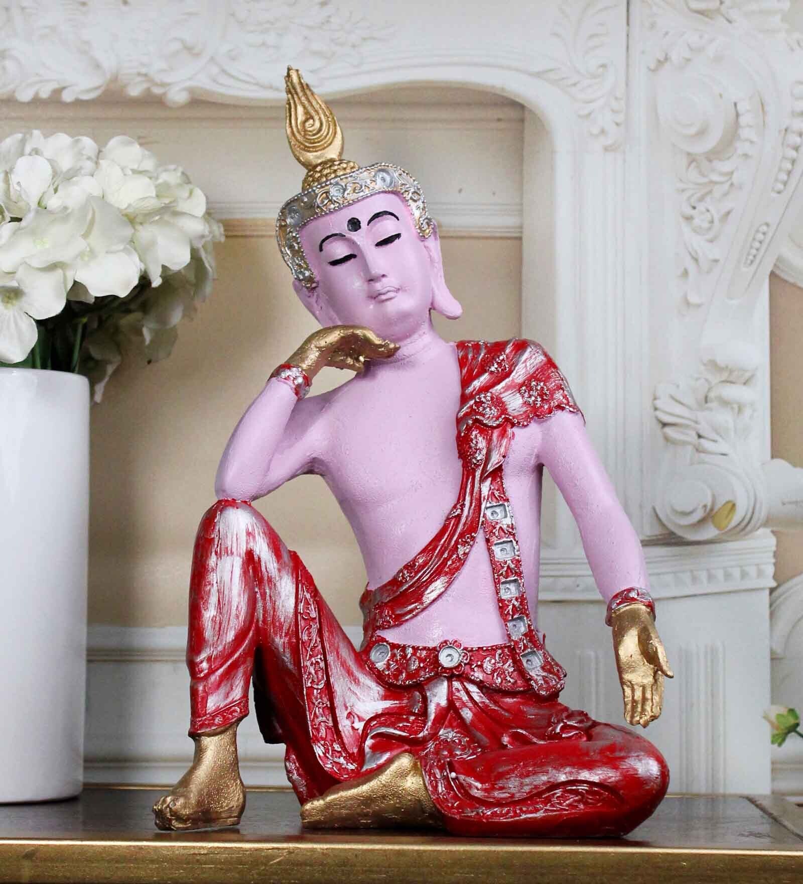 Buddha Serenity Pink Polyresin Idol