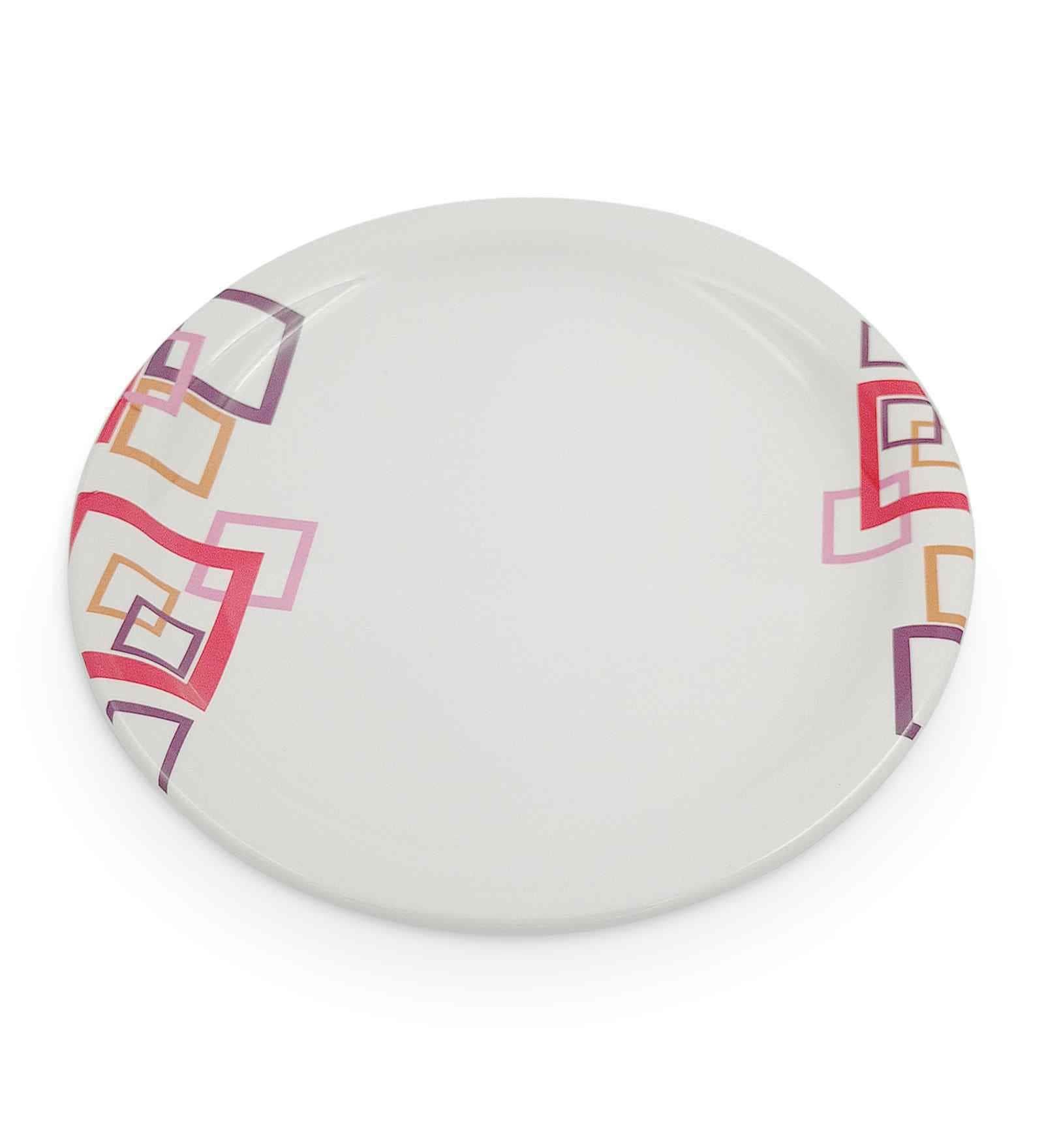 Buffet Plate Set   Indian Square 12.5  , Stain Free, Glazed Finish, Pure Melamine ,6 Nos.