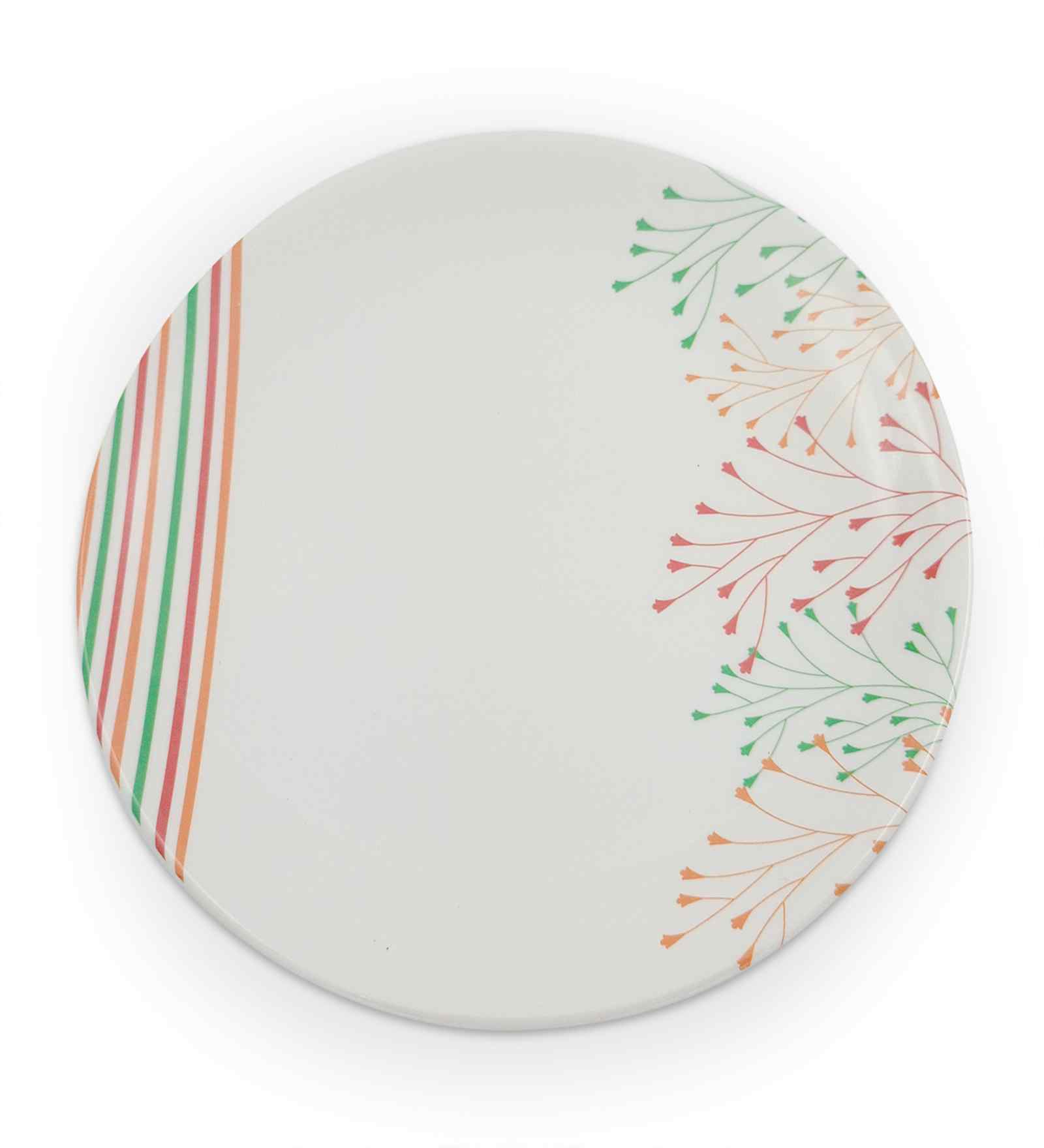 Buffet Plate Set   Rainbow 12.5  , Stain Free, Glazed Finish, Pure Melamine ,6 nos.