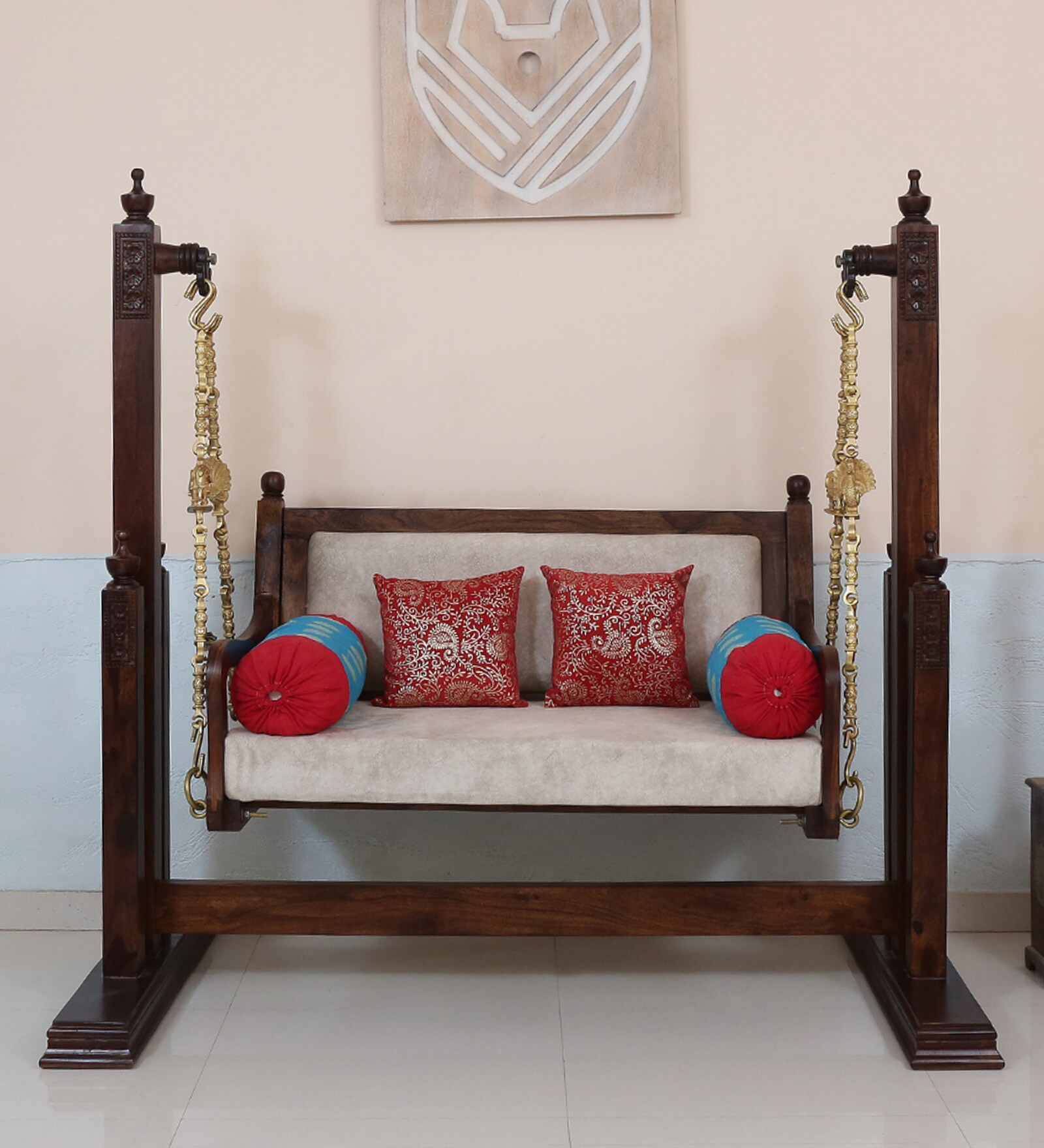 Buji Solid Wood Swing in Walnut Colour Buji Solid Wood Swing in Walnut Colour