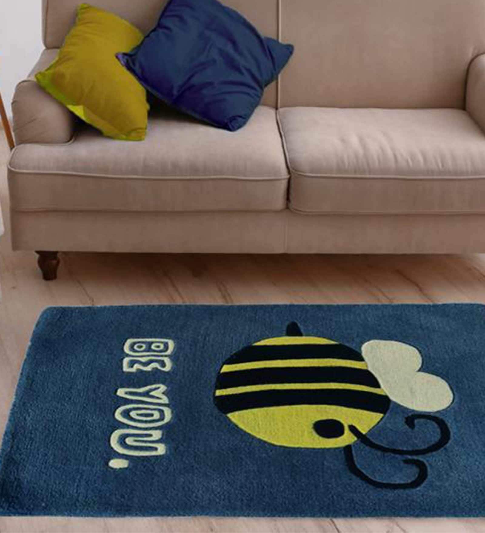 Multicolor Character Wool 2 ft x 3 ft Kids Carpet