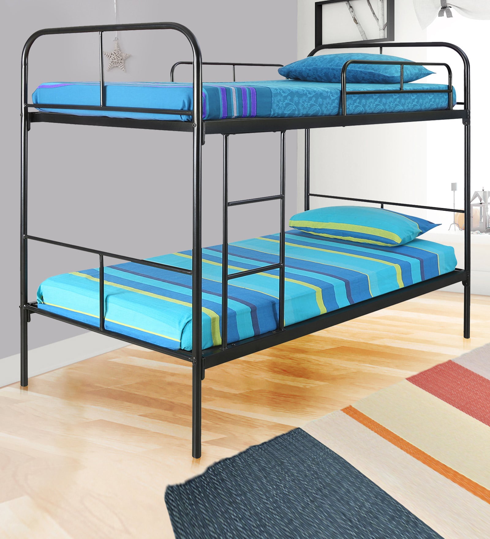 Buy Bunker Bed in Black Colour by Nilkamal Online Standard Bunk Beds