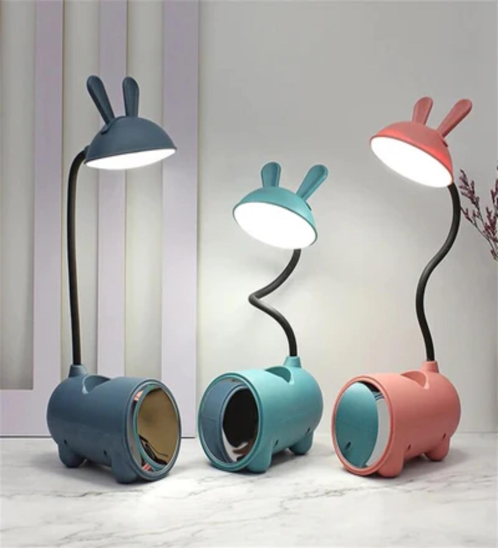 Bunny Soft Light Rechargable LED Study Desk Lamp (Teal Green)