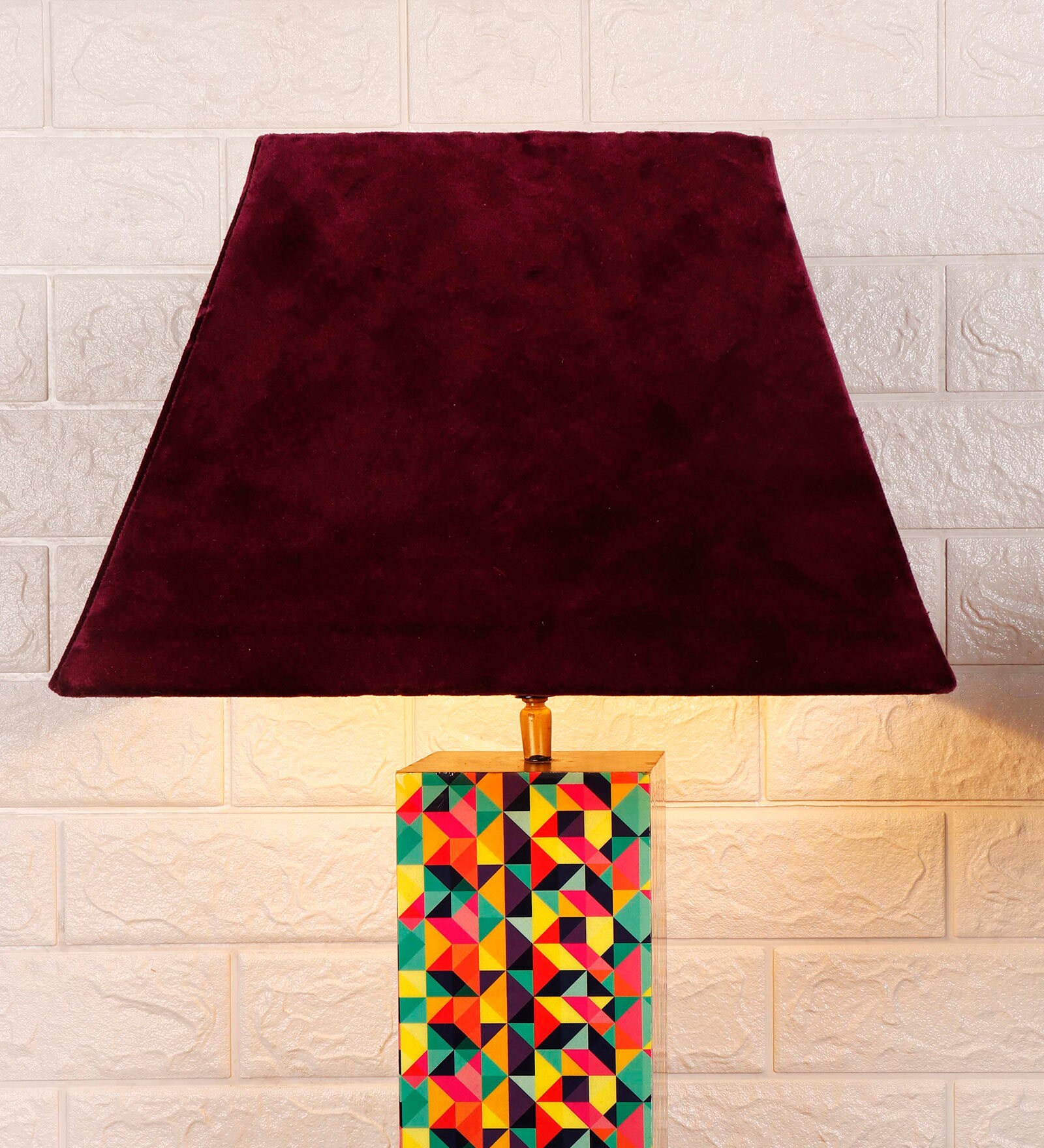 Antz Maroon Velvet Solid Lampshade