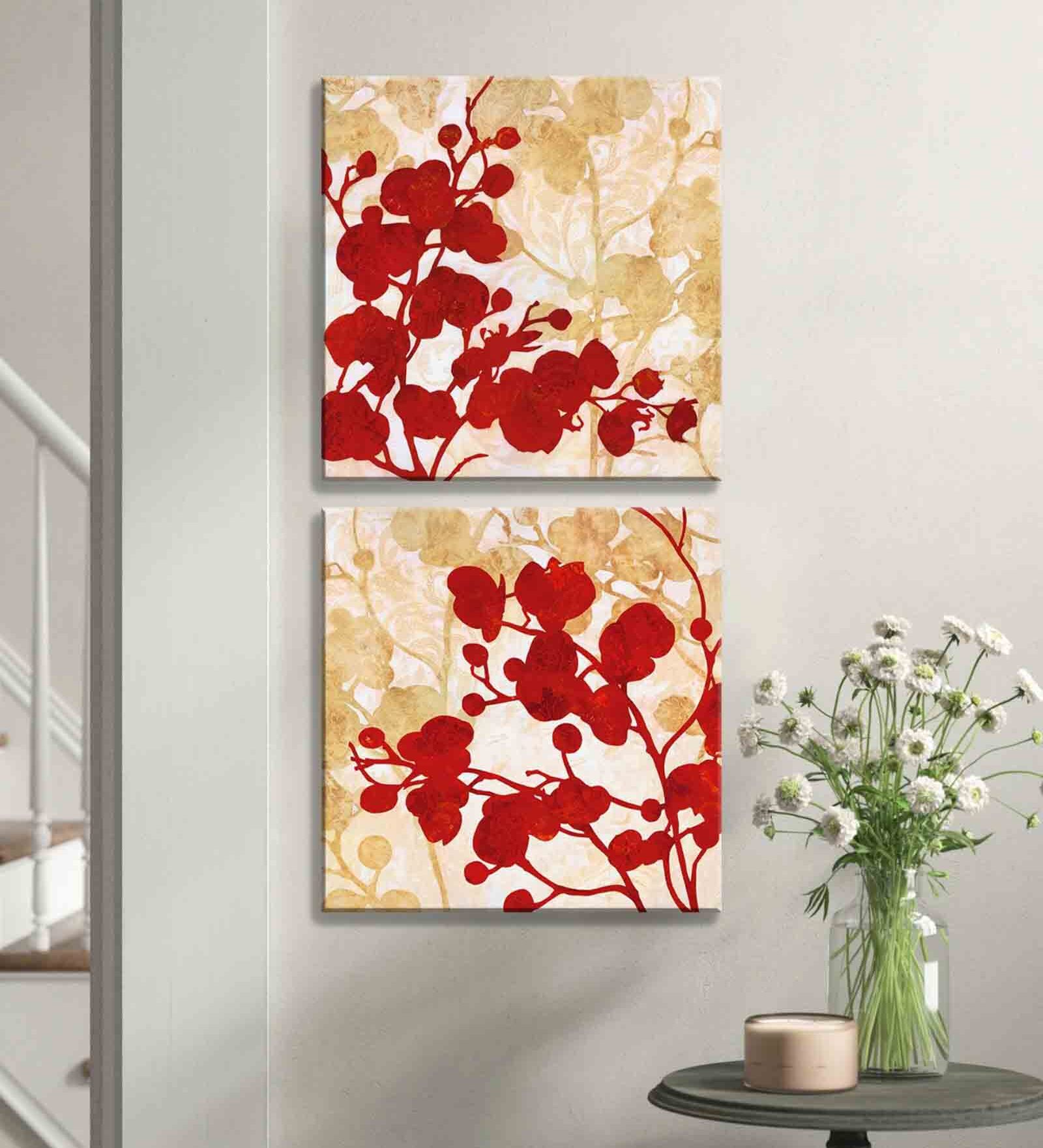 Buy Bush Multicolour Synthetic Wood Framed Canvas Wall Painting at 42