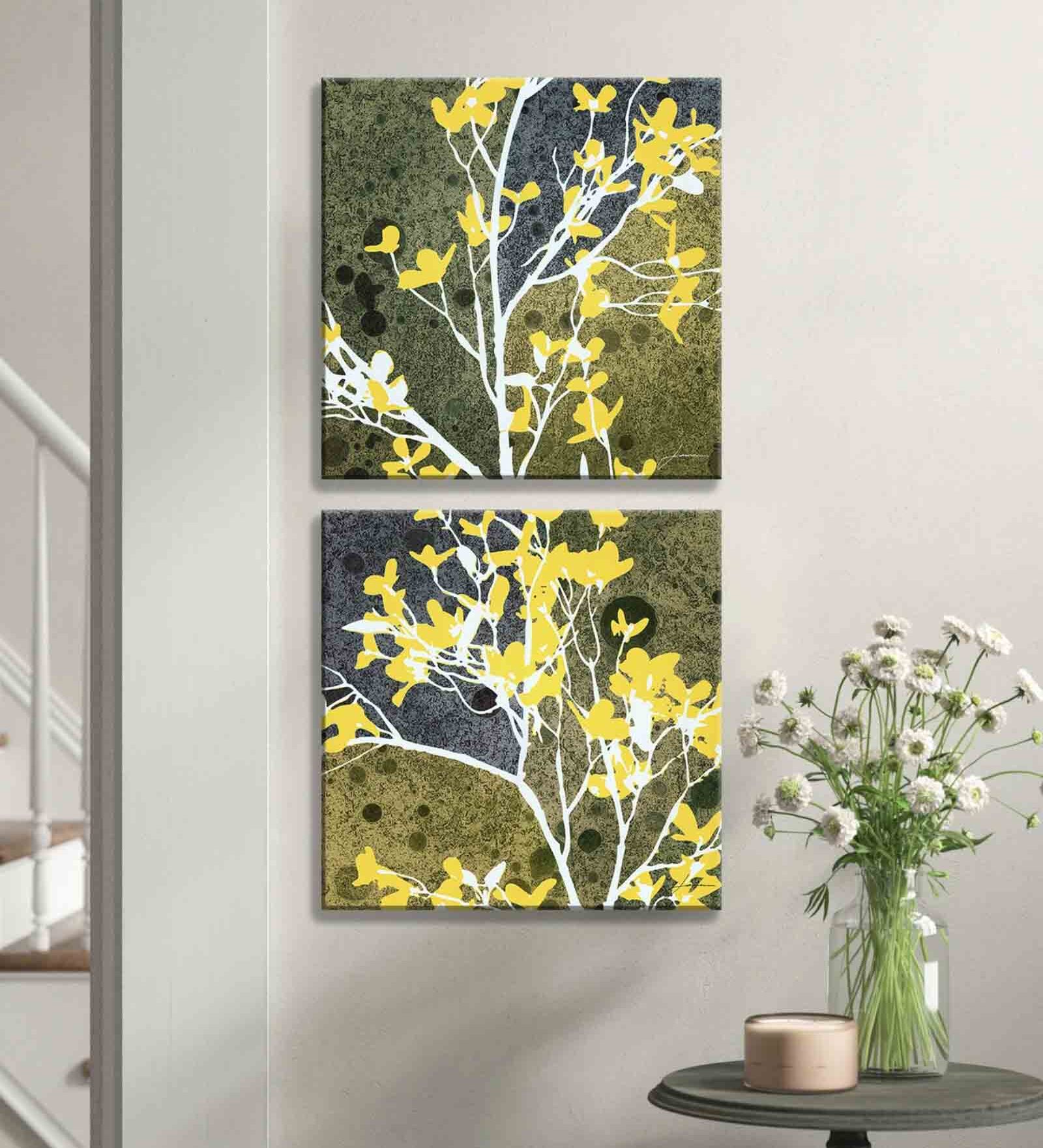 Buy Bush Multicolour Synthetic Wood Framed Canvas Art Print at 25 OFF