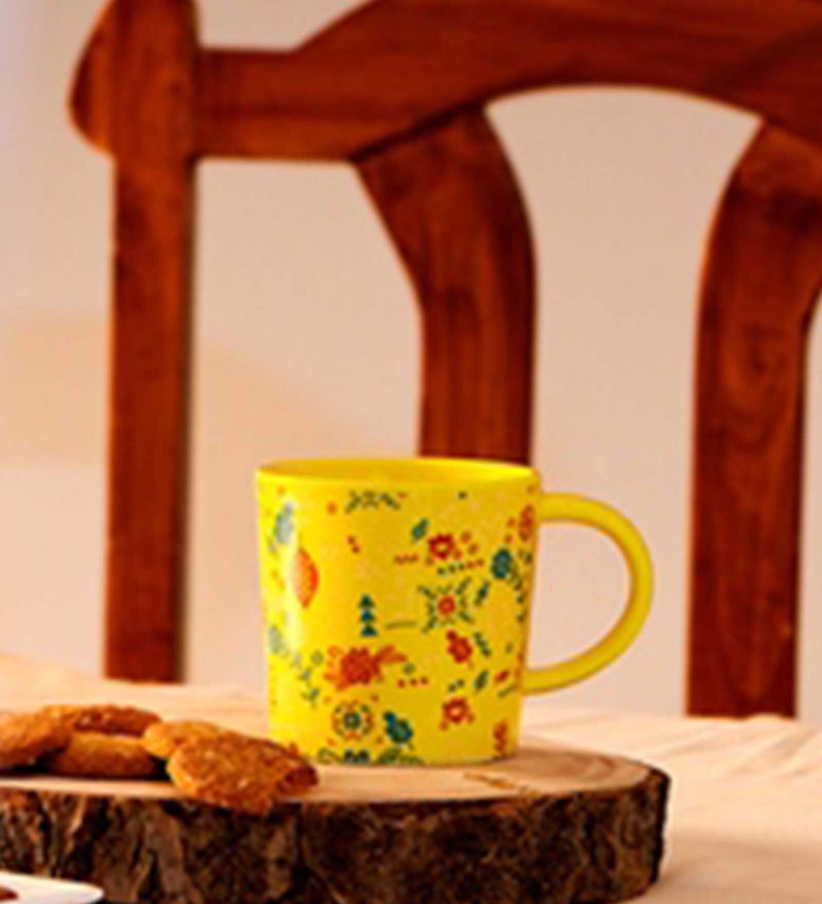 But First 300ml Yellow Ceramic Coffee Mug