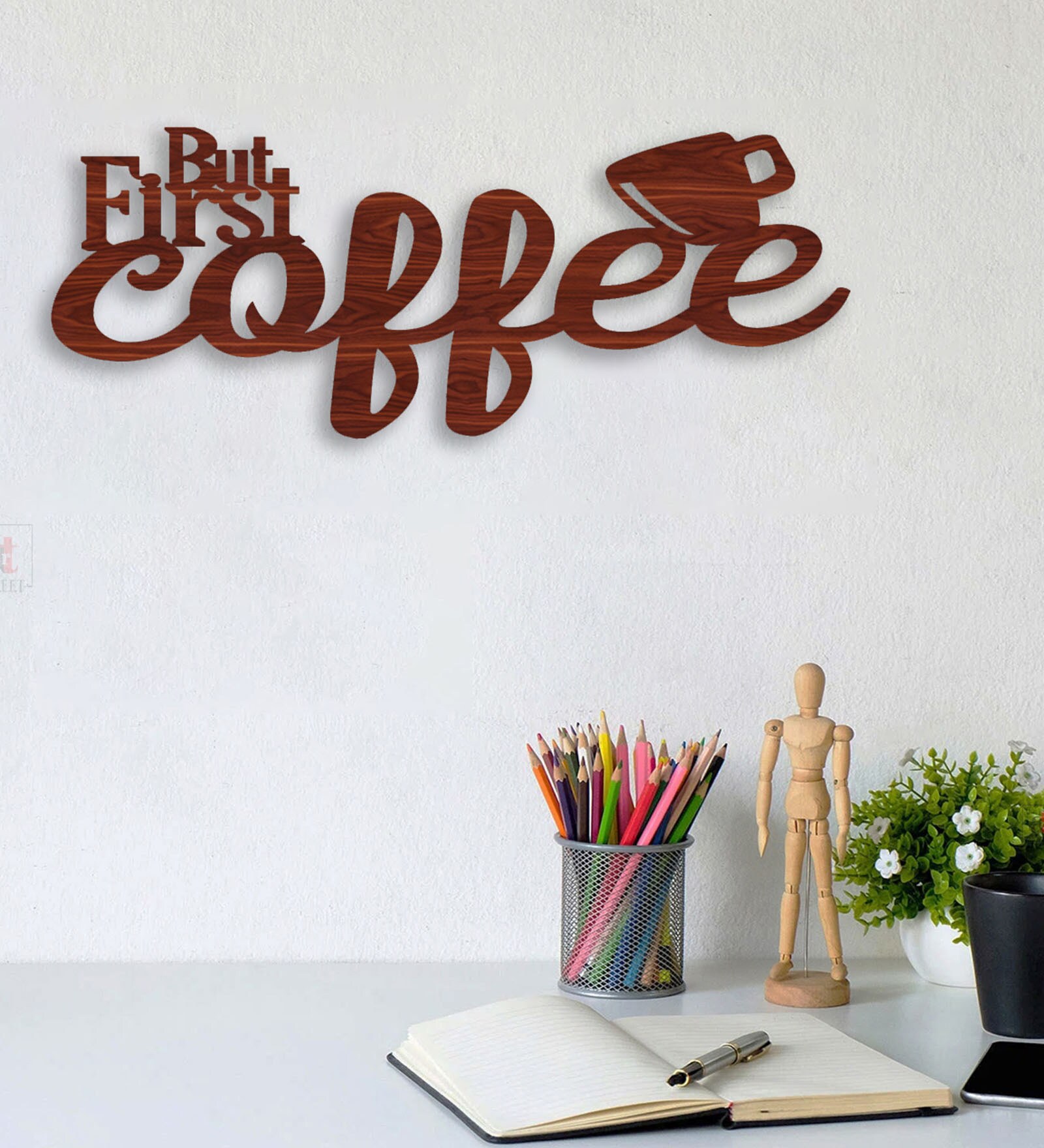 But First Coffee Brown MDF Wall Art