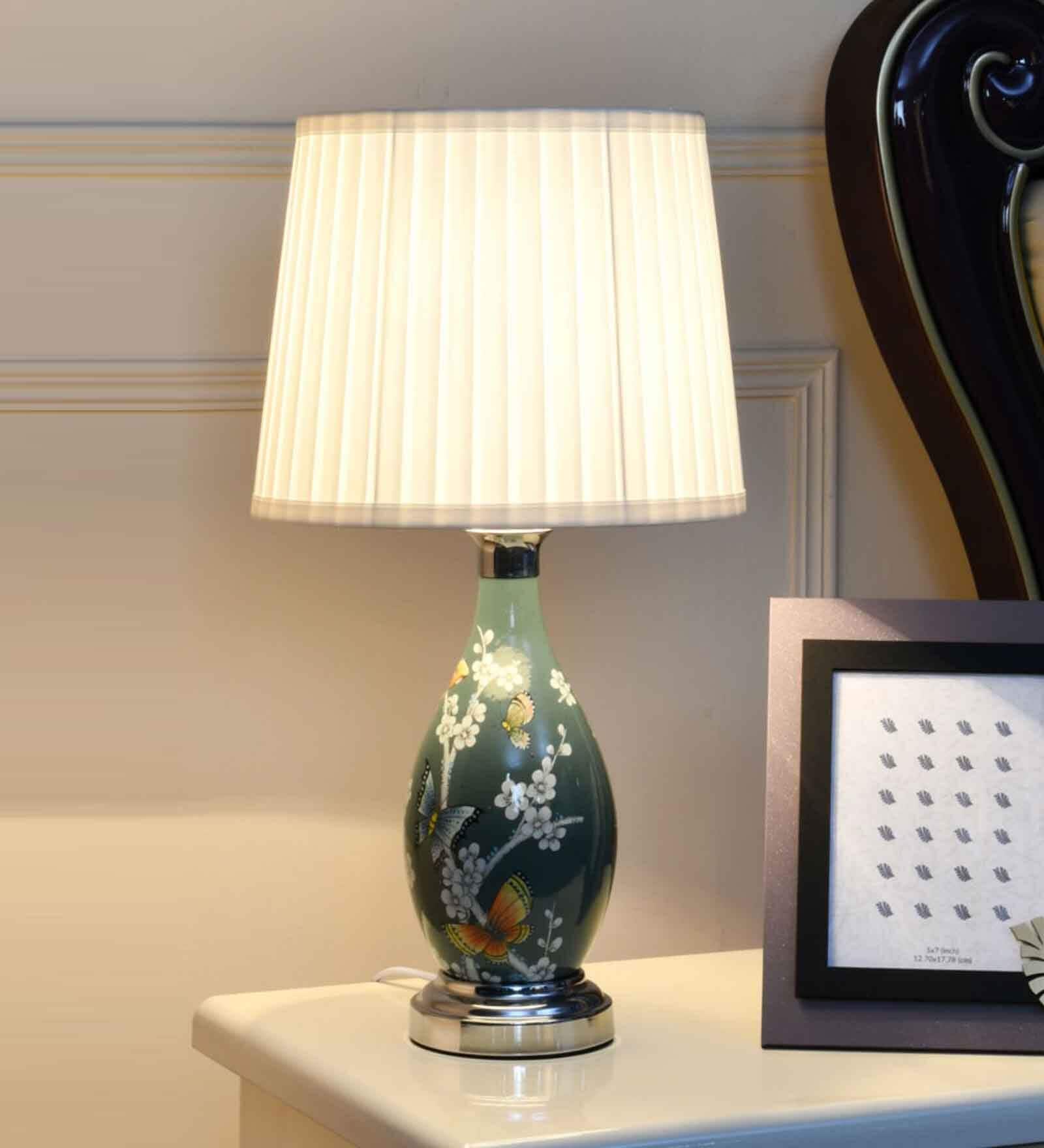 Butterflies & Twigs Table Lamp Seagreen