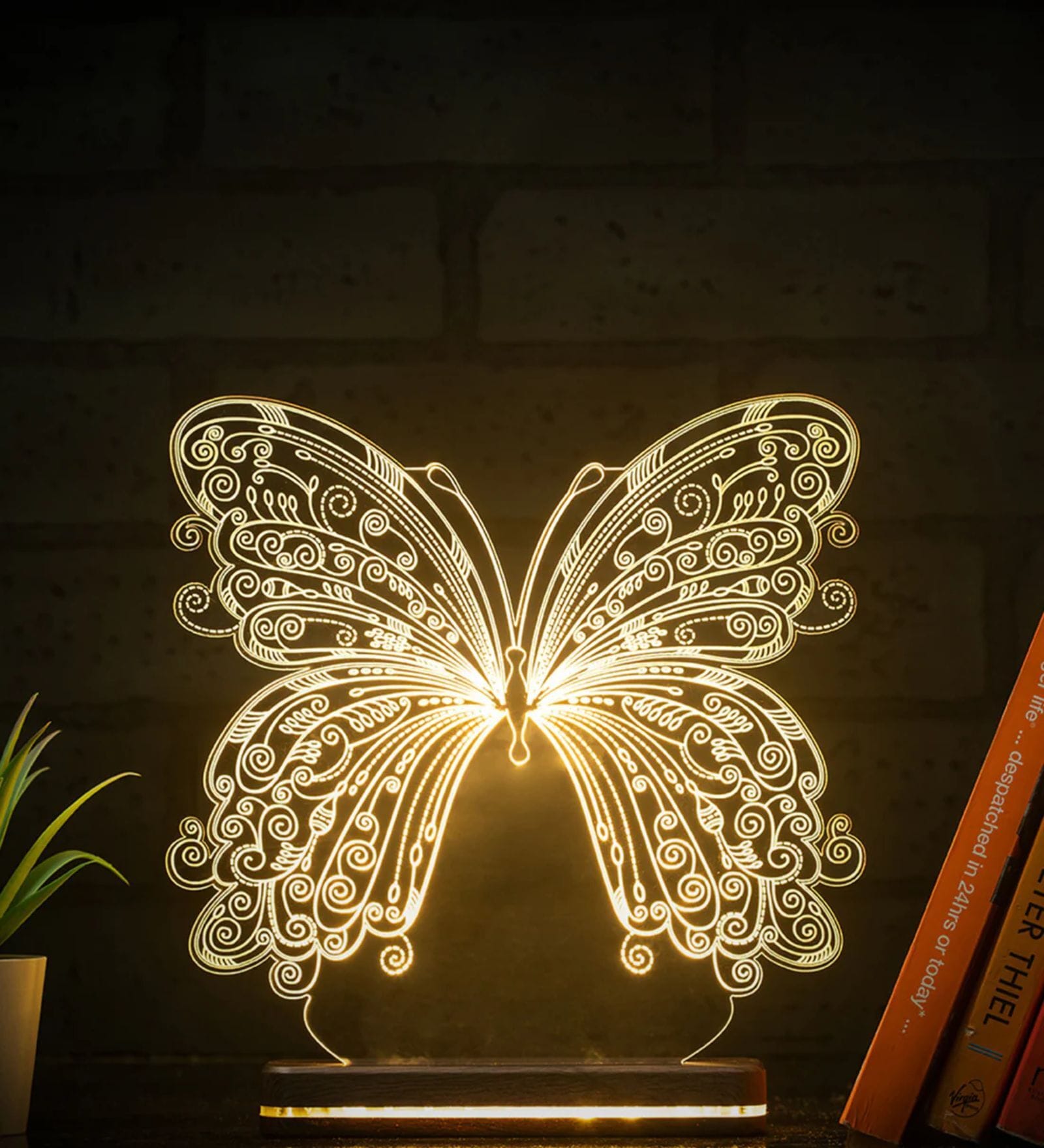 Butterfly ABS Plastic Table LED Light Showpiece