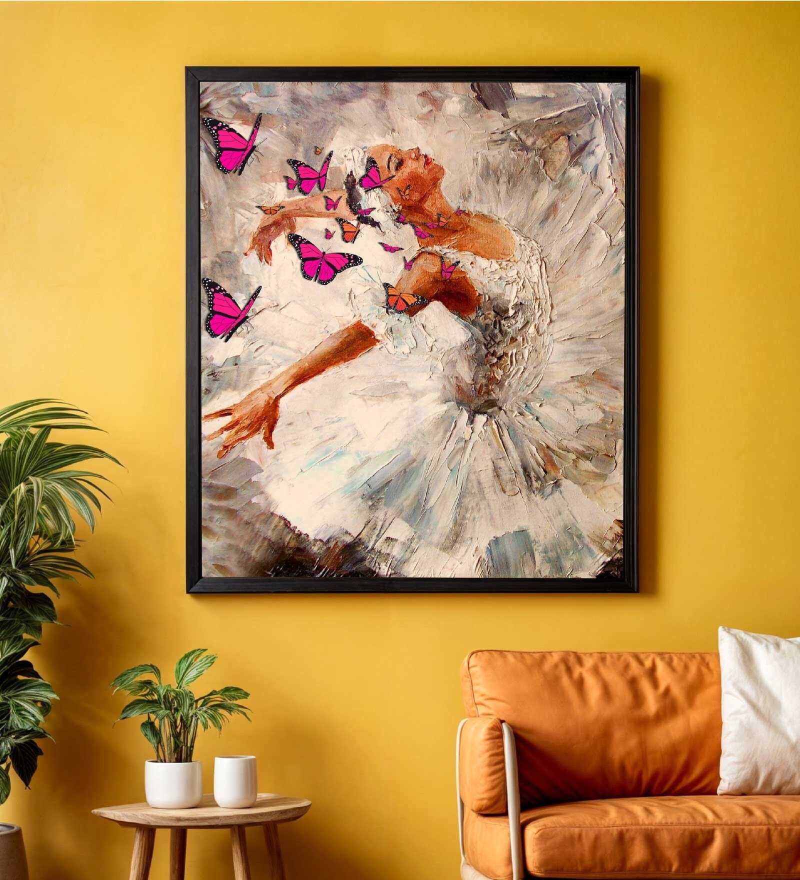 Butterfly Ballerina Printed Canvas Wall Art