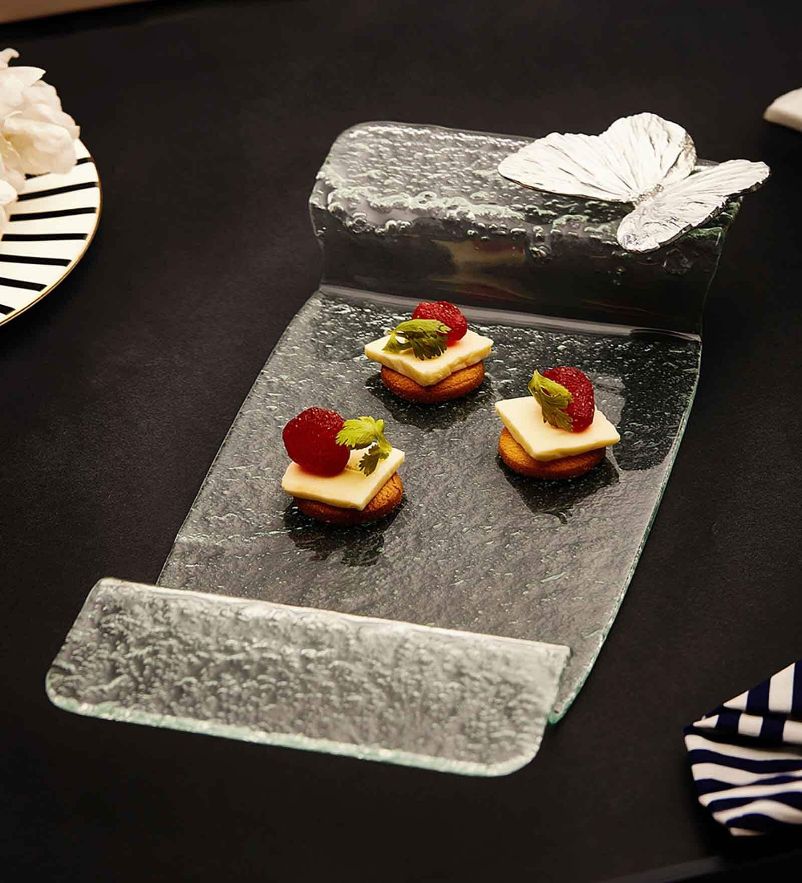 Butterfly Basket Clear Glass Serving Platter (1 Piece)