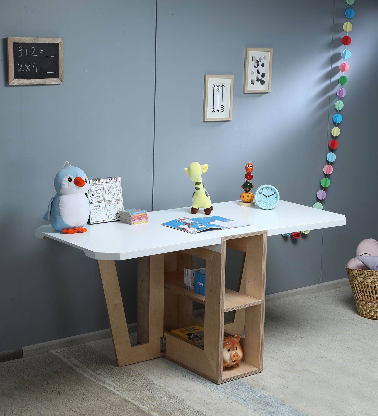 Butterfly Foldable Activity Table in White Colour