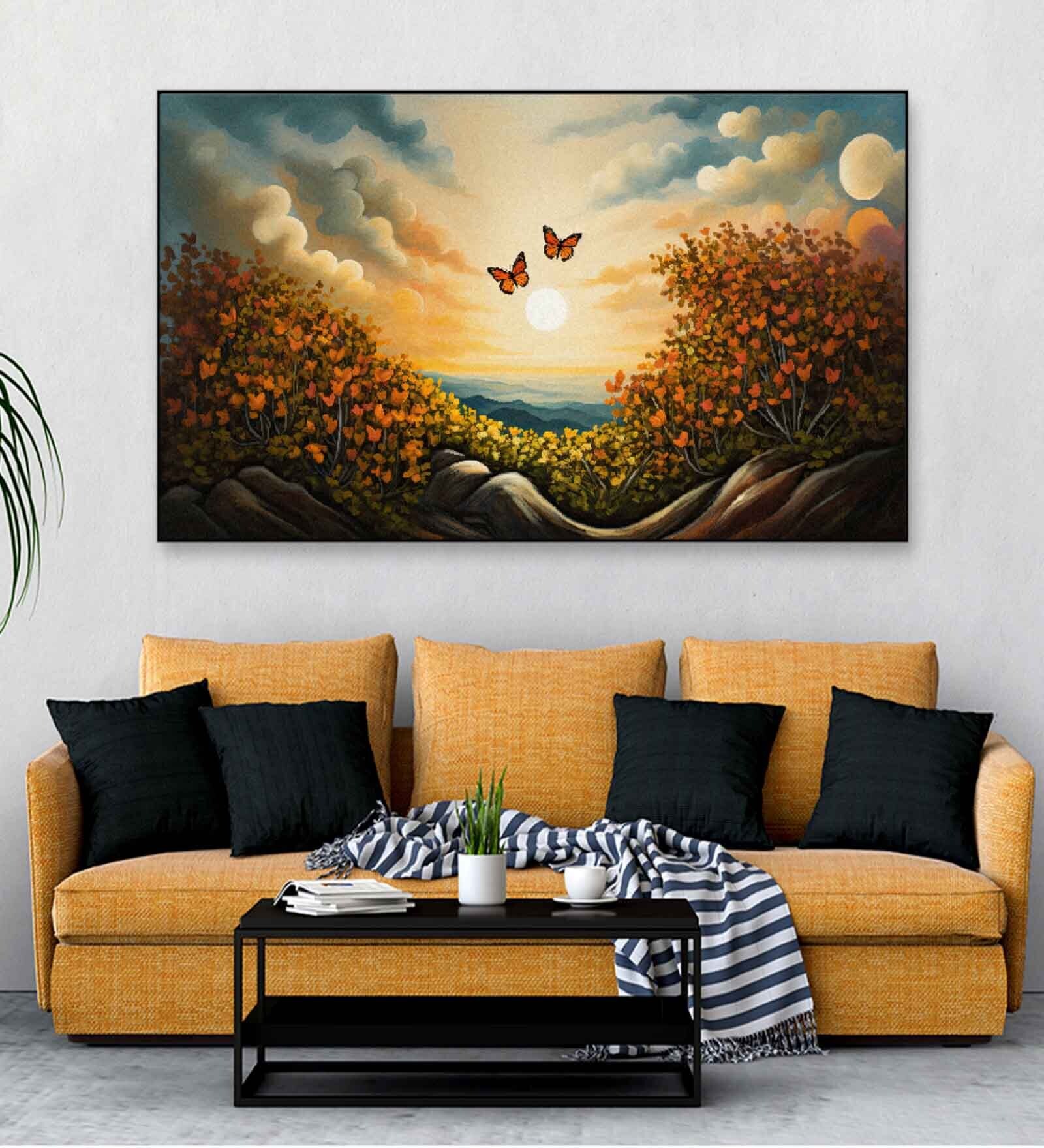 Butterfly Multicolour Canvas Art Print