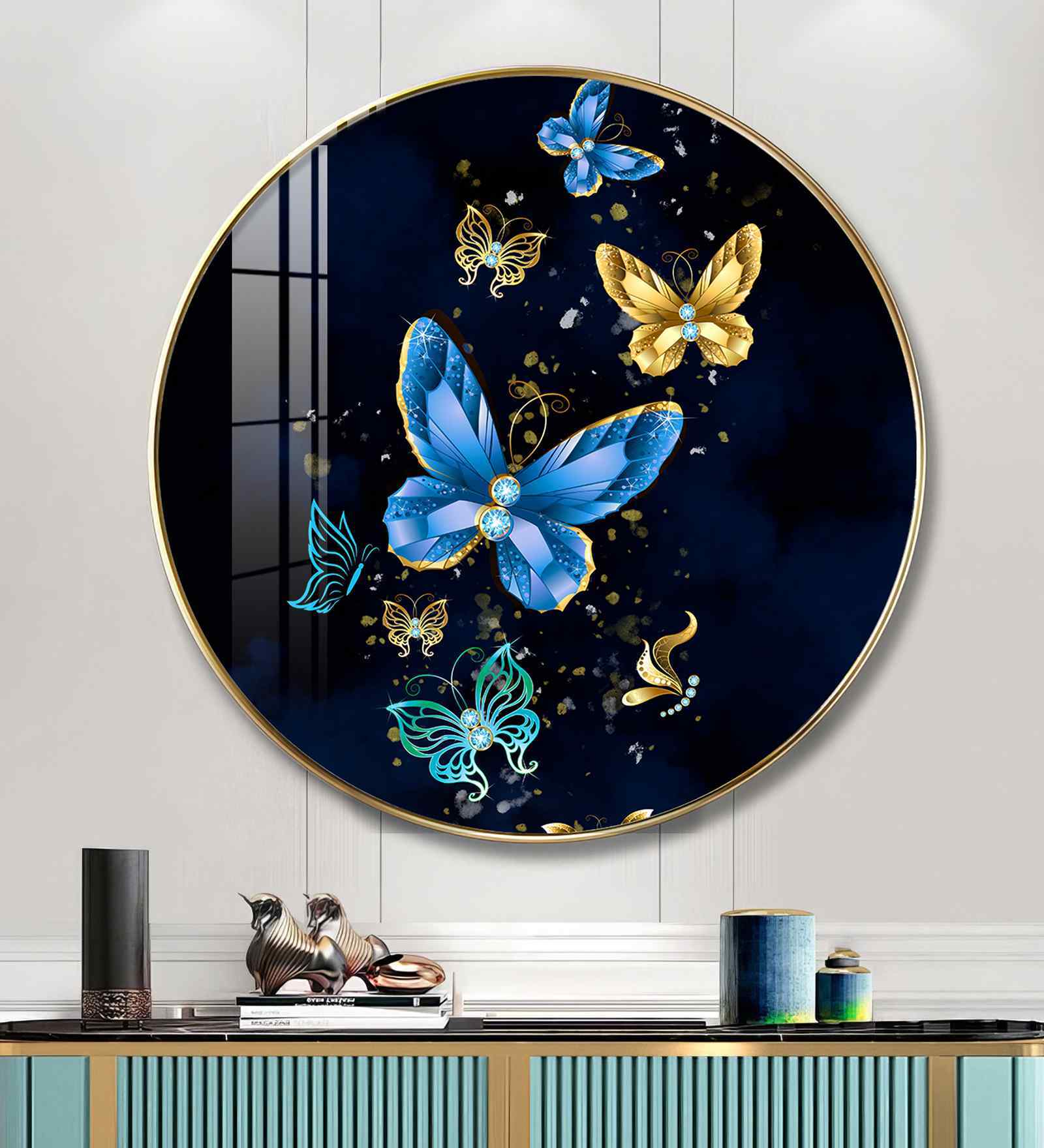 Butterfly Haven Acrylic Round Wall Art