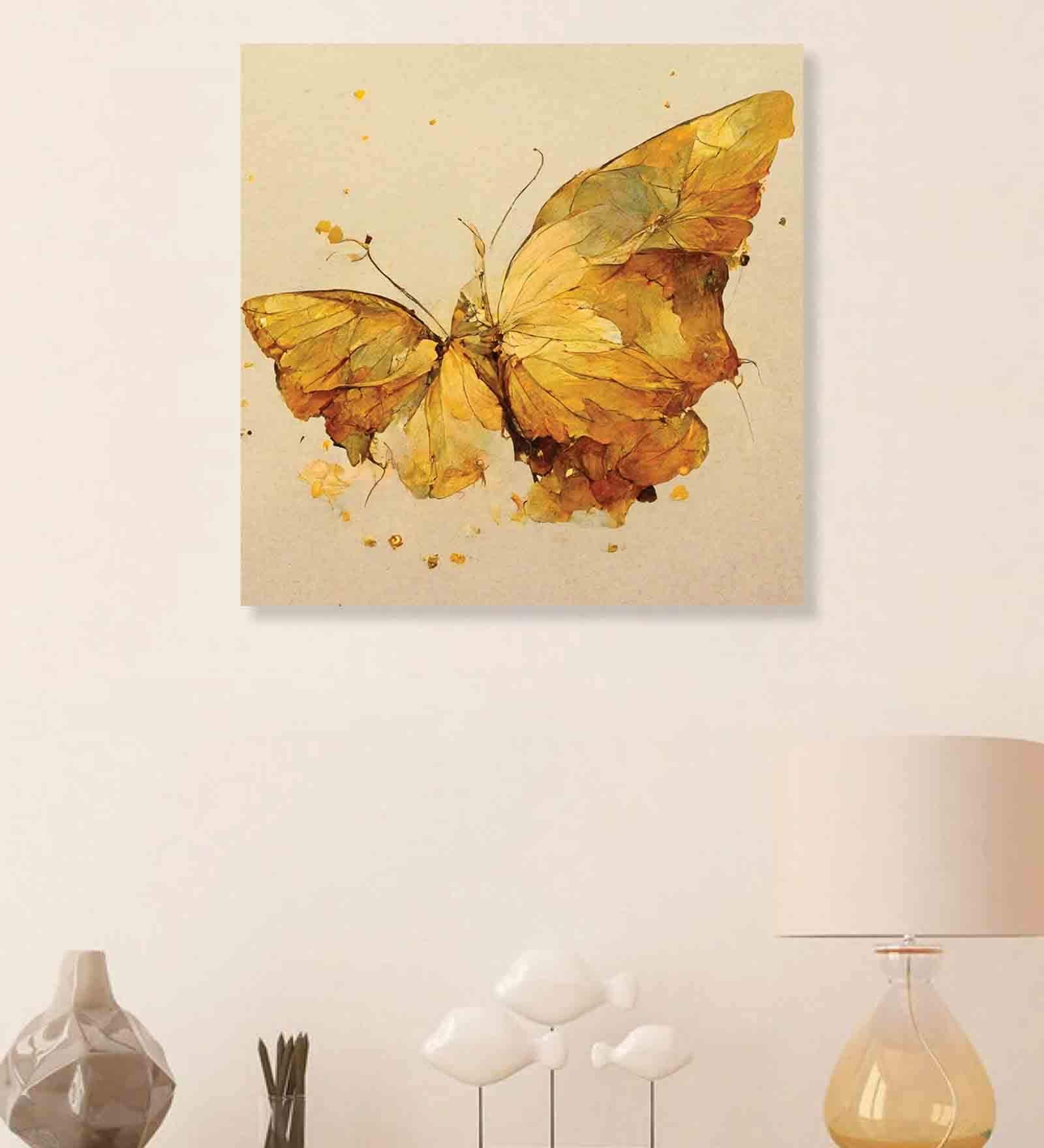 Butterfly Multicolour Canvas Framed Wall Painting