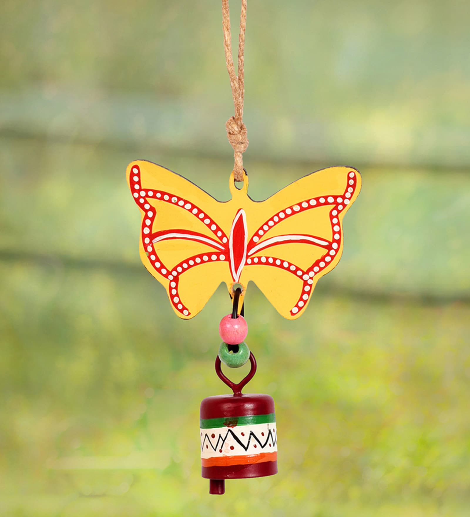 Butterfly Multicolour Wood & Metal Wind Chime