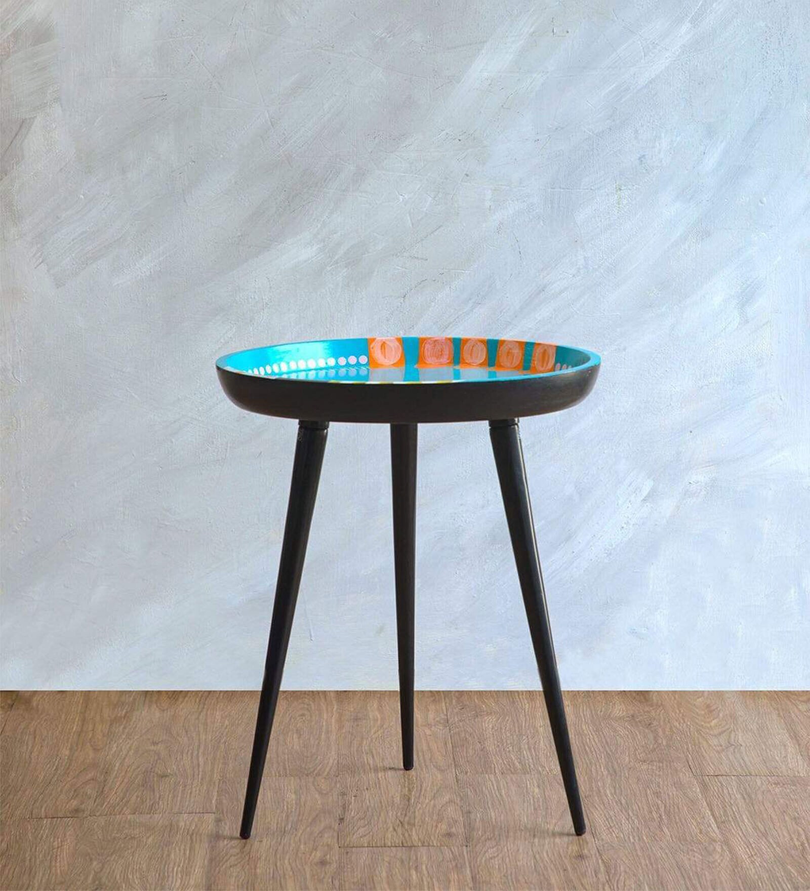Butterfly End Table In Blue Finish