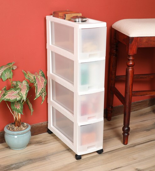 Buy 4 Compartment Portable With Wheels Storage Drawer By Buckle Up
