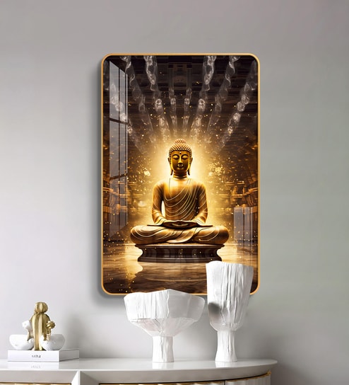 Buddha's Glow MDF Wood Acrylic Wall Art