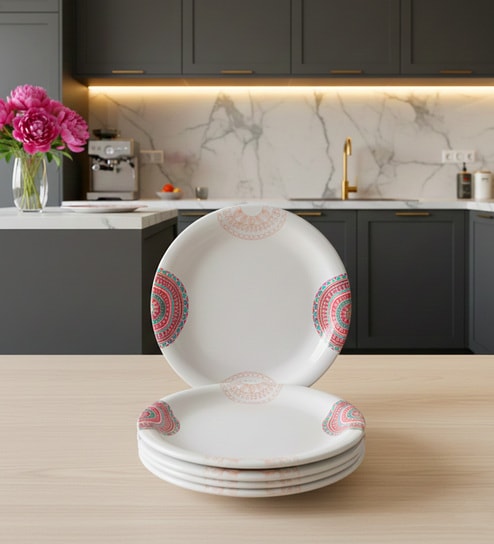 Buffet Plate Set   Festive 12.5  , Stain Free, Glazed Finish, Pure Melamine ,6 Nos.