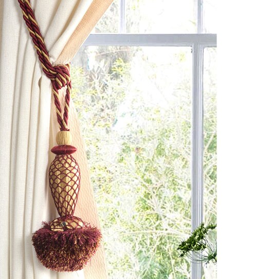 Buy Burgundy Gold Surya Single Tieback By Deco Window Online Tie