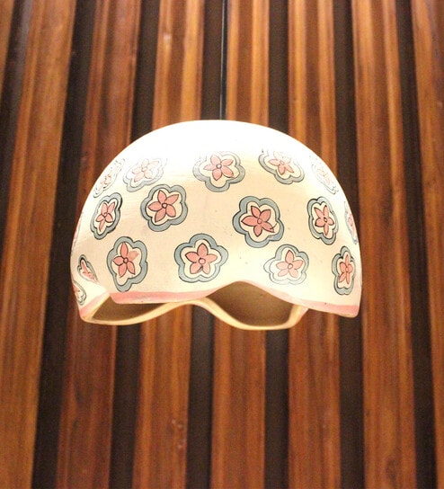Buta Print Terracotta Dome Hanging Light