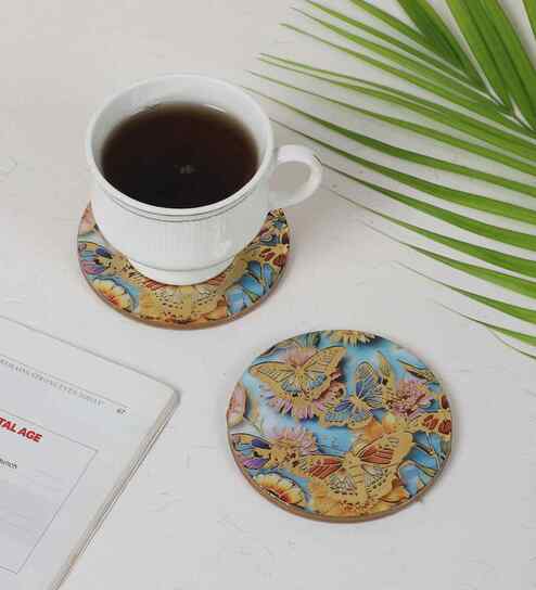 Butterfly Bloom Resin Coaster (Set of 2)