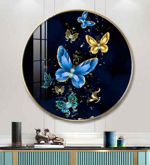 Butterfly Haven Acrylic Round Wall Art