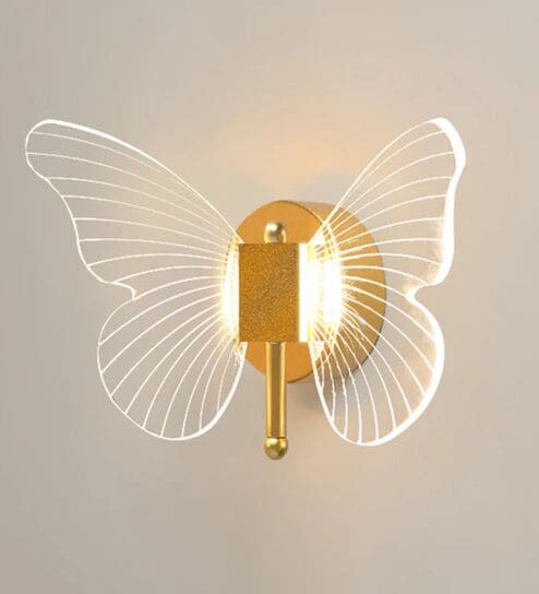Butterfly-Inspired Modern LED Wall Lamp in Gold Finish