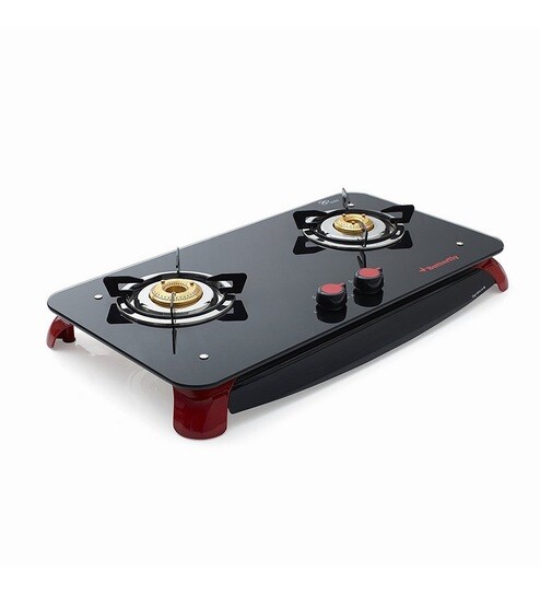 Buy Butterfly Red Toughened Glass Signature 2 Burner Glass Top Lpg