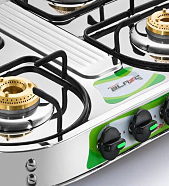 Buy Butterfly 4 Brass Burners Manual Stainless steel Gas Stove (Model