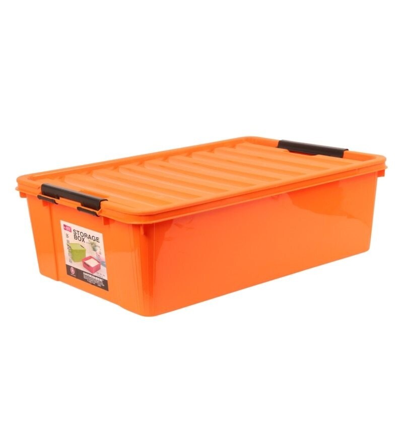 Buy 40 Ltr Plastic Storage Box in Orange Colour By Buckle Up Online ...