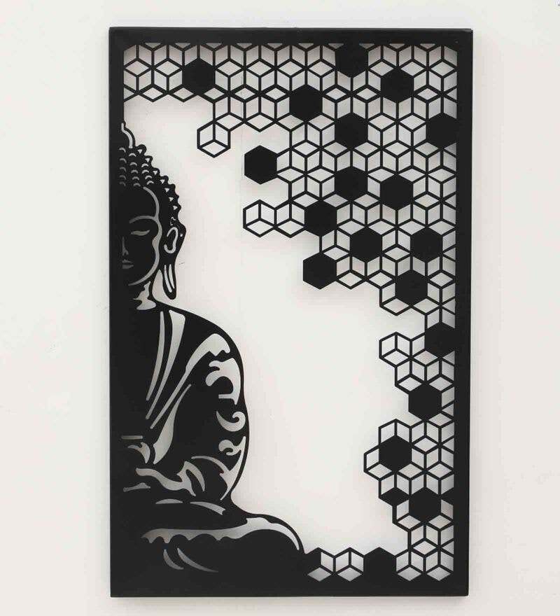 Buy Buddha Black Spiritual Metal Wall Art by Mint Furnish Online Spiritual Metal Art Metal