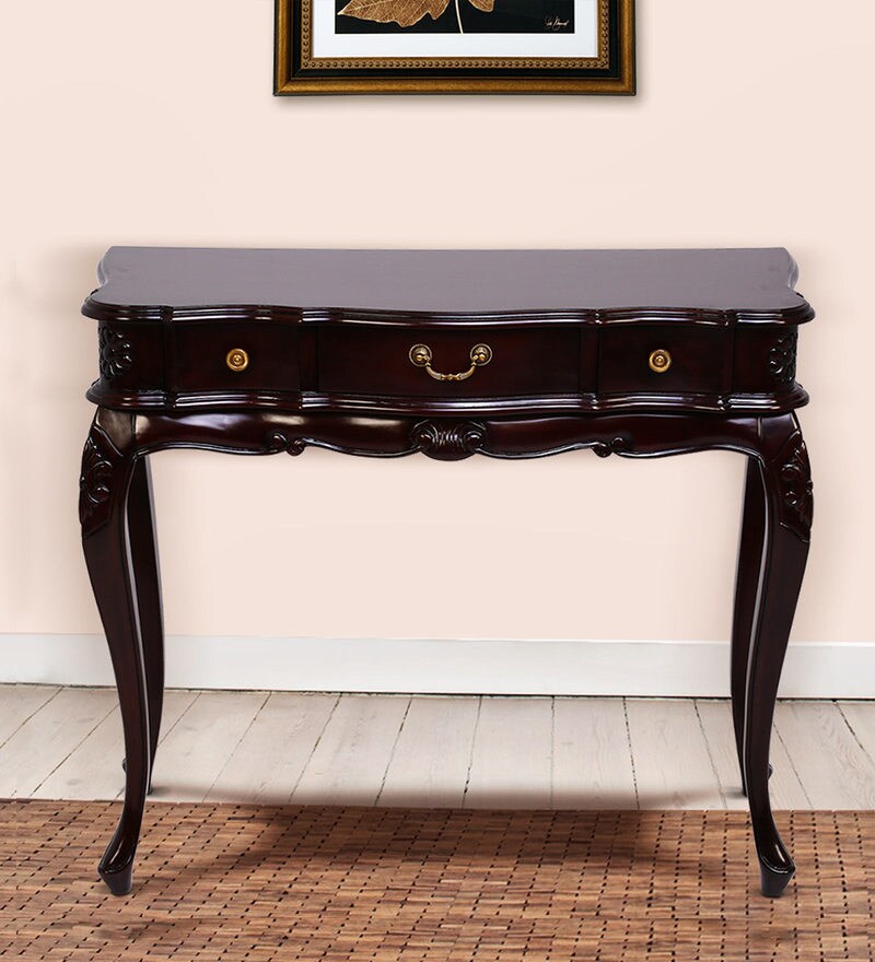 Buy Bunga Console Table in Brown Colour by Stories Online Traditional