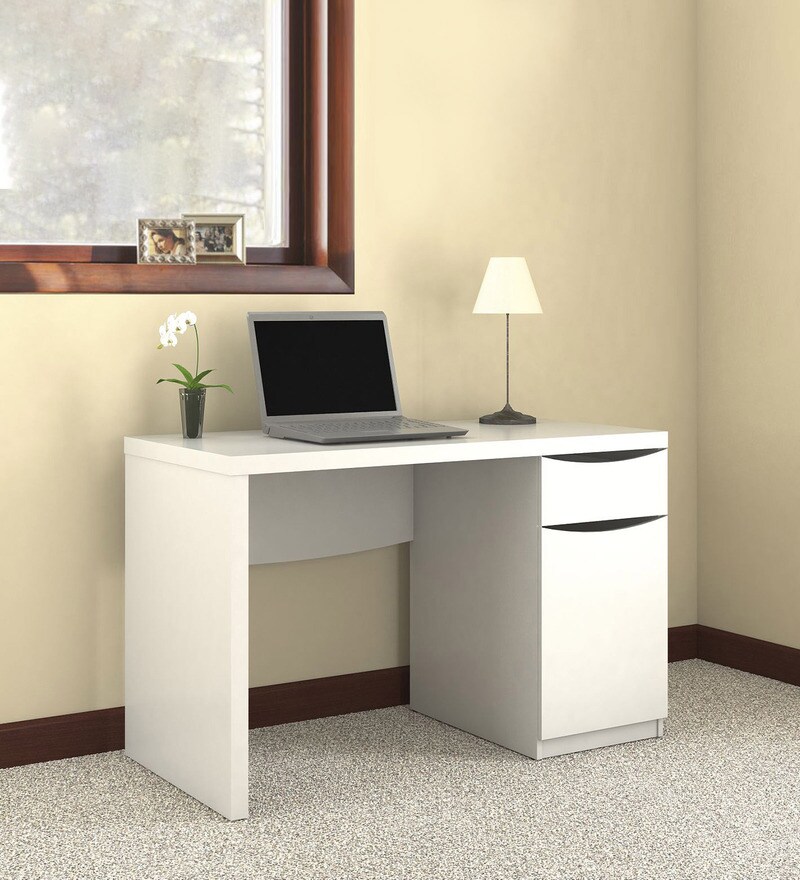 Buy Montrese Study Table in White Colour by Sovereign Furniture Online