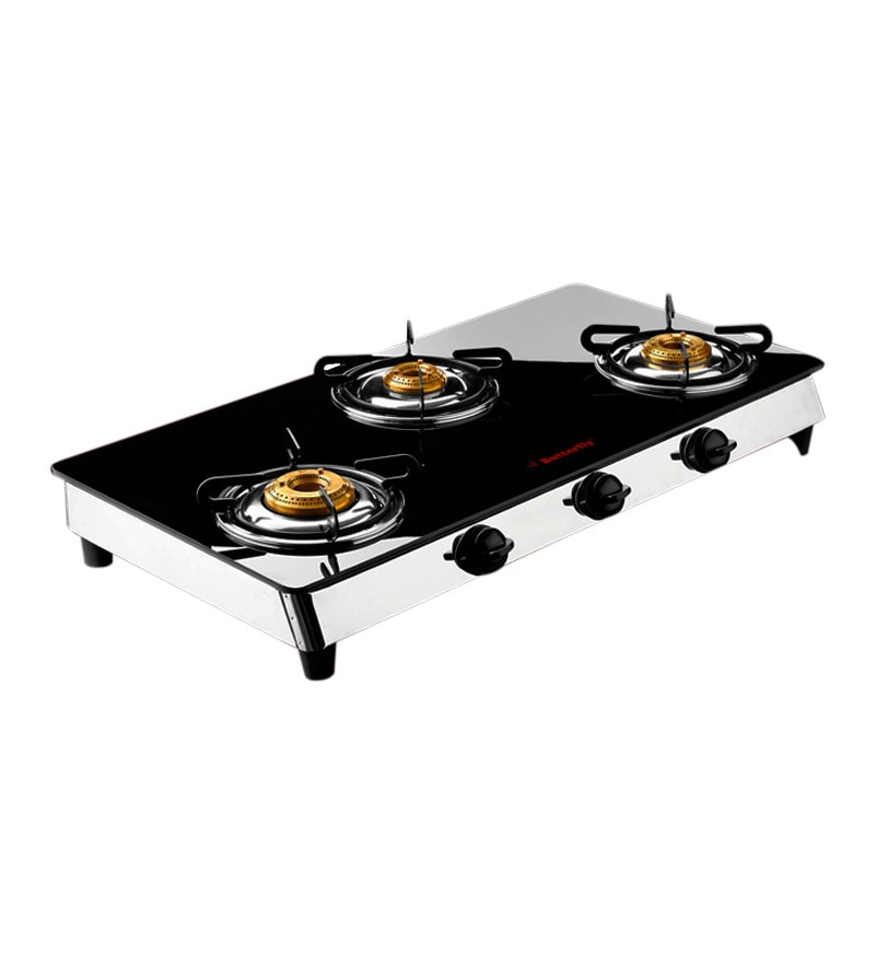 butterfly reflection 3 burner gas stove