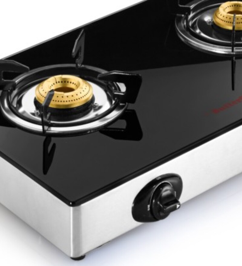 butterfly grand 2 burner glass gas stove