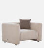 Bucharest Fabric 1 Seater Sofa In Beige Colour