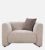 Bucharest Fabric 1 Seater Sofa In Beige Colour