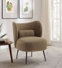 Bucolic Solace Fabric Lounge Chair In Light Brown Colour